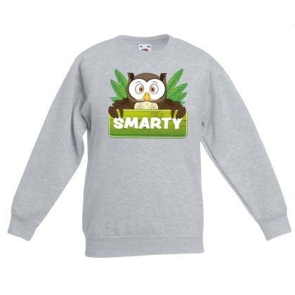 Bellatio Decorations Sweater grijs voor kinderen met Smarty de uil