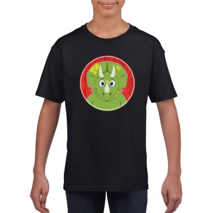 Bellatio Decorations T-shirt dinosourus zwart kinderen