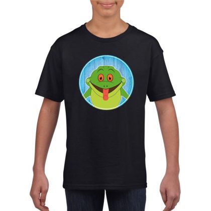 Bellatio Decorations T-shirt kikker zwart kinderen