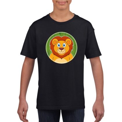 Bellatio Decorations T-shirt leeuw zwart kinderen