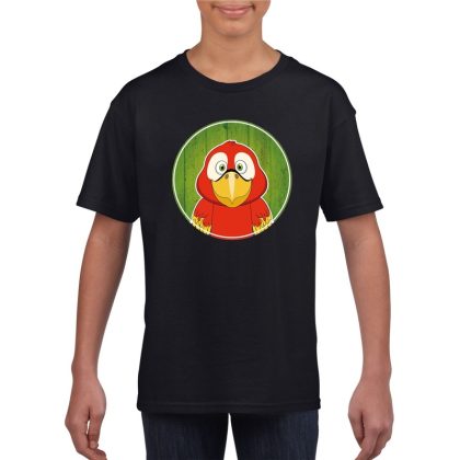 Bellatio Decorations T-shirt papegaai zwart kinderen