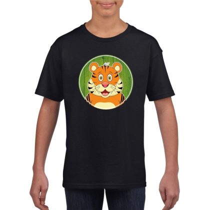 Bellatio Decorations T-shirt tijger zwart kinderen