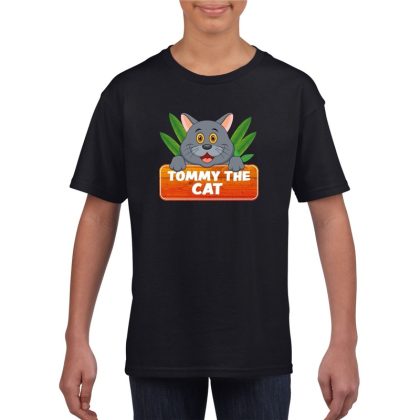 Bellatio Decorations T-shirt zwart voor kinderen met Tommy de kat