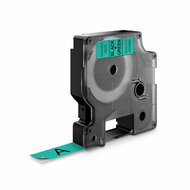 Dymo Huismerk DYMO D1 45019/S0720590 Labeltape 12mm Zwart op Groen