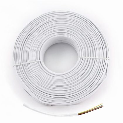 TopMedia Cablexpert Beige Platte telefoonkabel, gevlochten draad, 100 meter