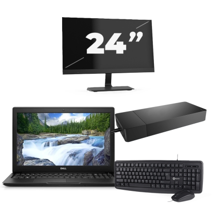 Dell Latitude 3500 - Intel Core i5-8e Generatie - 15 inch - 8GB RAM - 256GB SSD - Windows 11 Home + 1x 24 inch Monitor