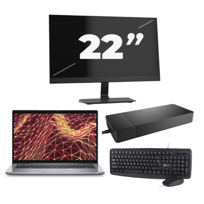 Dell Latitude 7330 - Intel Core i5-12e Generatie - 13 inch - Touch - 16GB RAM - 256GB SSD - Windows 11 Home + 1x 22 inch Monitor