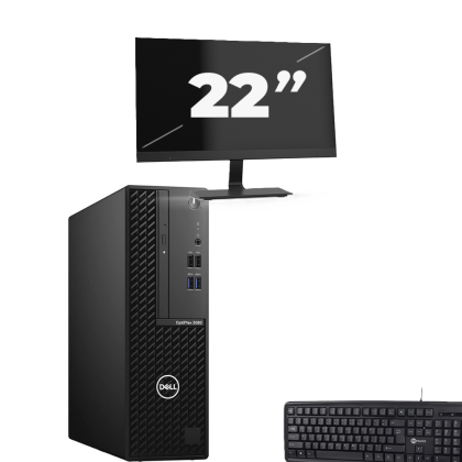 Dell OptiPlex 3080 SFF - Intel Core i5-10e Generatie - 8GB RAM - 256GB SSD - Windows 11 + 1x 22 inch Monitor