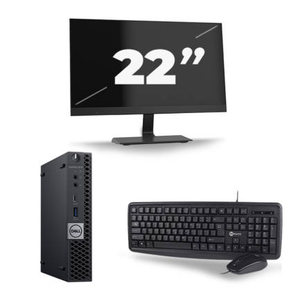 Dell Optiplex 7070 Micro USFF - Intel Core i5-9e Generatie - 8GB RAM - 256GB SSD - Windows 11 + 1x 22 inch Monitor