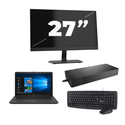 HP 255 G7 - AMD Ryzen 3 2200U - 15 inch - 16GB RAM - 256GB SSD - Windows 11 Home + 1x 27 inch Monitor