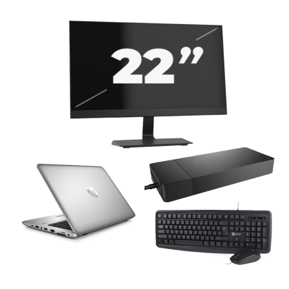 HP EliteBook 820 G3 - Intel Core i7-6e Generatie - 12 inch - 8GB RAM - 256GB SSD - Windows 11 + 1x 22 inch Monitor