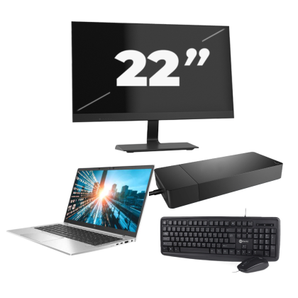 HP EliteBook 840 G7 - Intel Core i5-10e Generatie - 14 inch - 8GB RAM - 256GB SSD - Windows 11 + 1x 22 inch Monitor