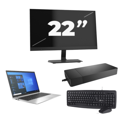 HP EliteBook 840 G8 - Intel Core i5-11e Generatie - 14 inch - 8GB RAM - 256GB SSD - Windows 11 + 1x 22 inch Monitor