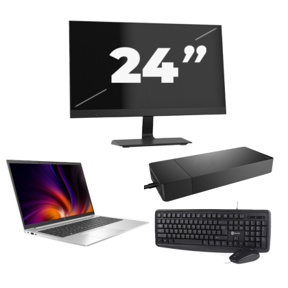 HP EliteBook 850 G7 - Intel Core i5-10e Generatie - 15 inch - 8GB RAM - 256GB SSD - Windows 11 + 1x 24 inch Monitor