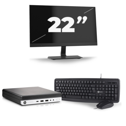 HP EliteDesk 800 G5 USFF - Intel Core i5-9e Generatie - 8GB RAM - 256GB SSD - Windows 11 + 1x 22 inch Monitor