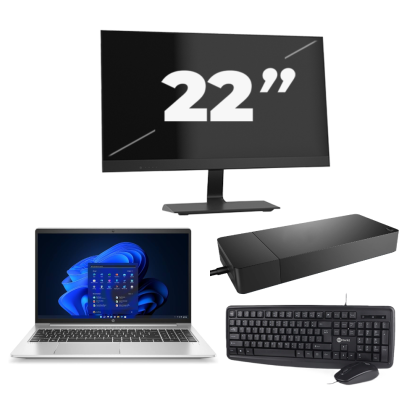 HP ProBook 450 G9 - Intel Core i5-12e Generatie - 15 inch - 8GB RAM - 256GB SSD - Windows 11 Home + 1x 22 inch Monitor