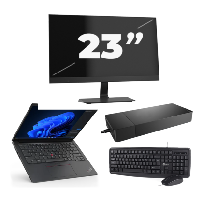 Lenovo ThinkPad E14 - Intel Core i3-10e Generatie - 14 inch - 8GB RAM - 256GB SSD - Windows 11 + 1x 23 inch Monitor