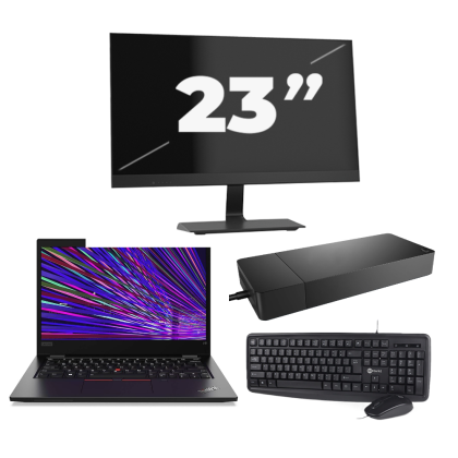 Lenovo ThinkPad L13 - Intel Core i3-10e Generatie - 13 inch - 8GB RAM - 256GB SSD - Windows 11 Home + 1x 23 inch Monitor