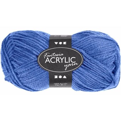 Merkloos Bolletjes acryl wol blauw 50 gram