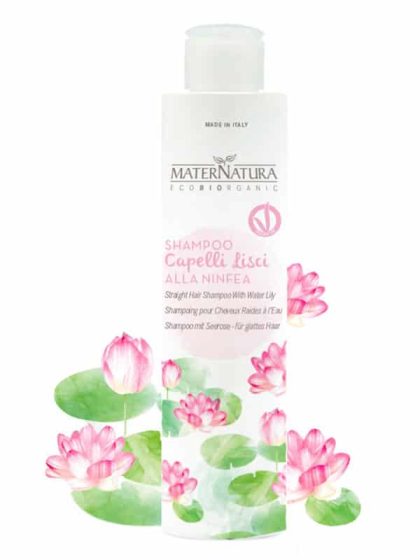 MaterNatura Straight hair shampoo with Water Lily - 250 ml