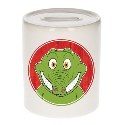 Bellatio Decorations Krokodillen spaarpot voor kinderen 9 cm