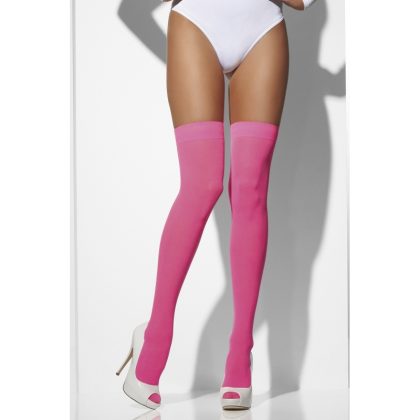 Smiffys Neon roze kniekousen voor dames