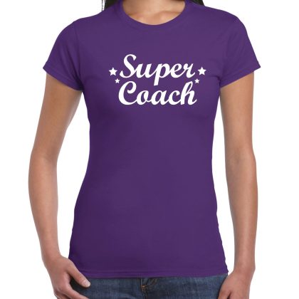 Bellatio Decorations Super coach cadeau t-shirt paars voor dames