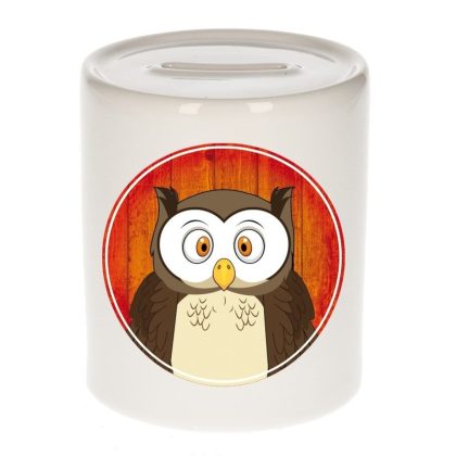Bellatio Decorations Uilen spaarpot voor kinderen 9 cm
