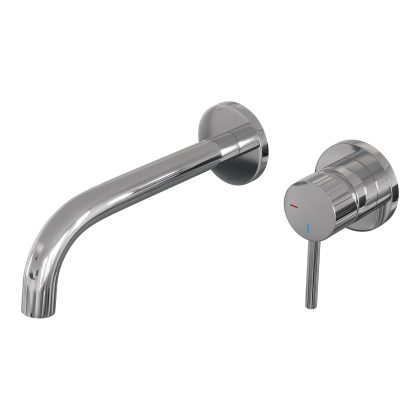 Brauer Stripe inbouw wastafelmengkraan met gebogen uitloop en rozetten model A1 chroom