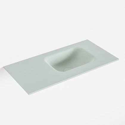 MONDIAZ LEX Greey solid surface inleg wastafel voor toiletmeubel 60cm. Positie wasbak rechts