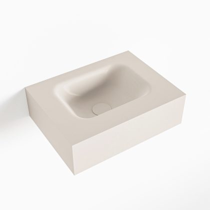 MONDIAZ LEX Linen vrijhangende solid surface wastafel 40cm. Positie wasbak midden