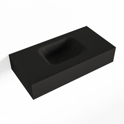 MONDIAZ LEX Urban vrijhangende solid surface wastafel 60cm. Positie wasbak midden