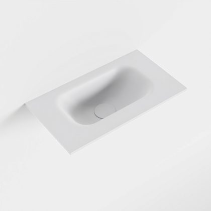 MONDIAZ EDEN Talc solid surface inleg wastafel voor toiletmeubel 40cm. Positie wasbak midden