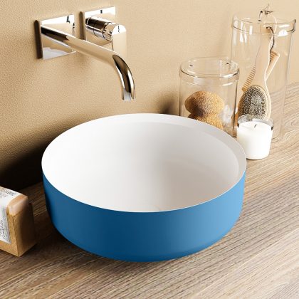 MONDIAZ COSS Waskom solid surface 36cm kleur Jeans / Talc