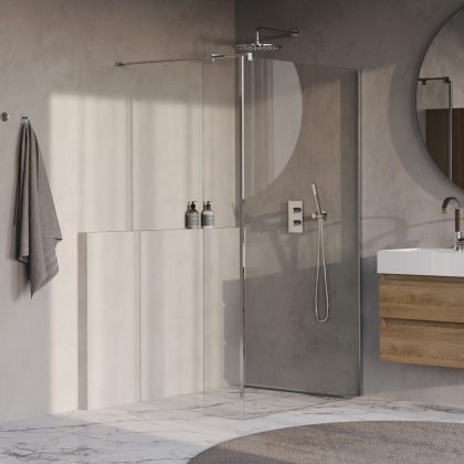 BRAUER Oblivion inloopdouche helder glas 110x200 met zijwand 30 incl. glascoating chroom