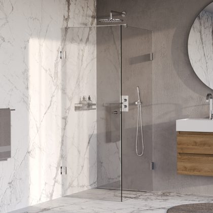 BRAUER Void Carving douchecabine met draaideur helder glas 90x100x200 incl. glascoating chroom