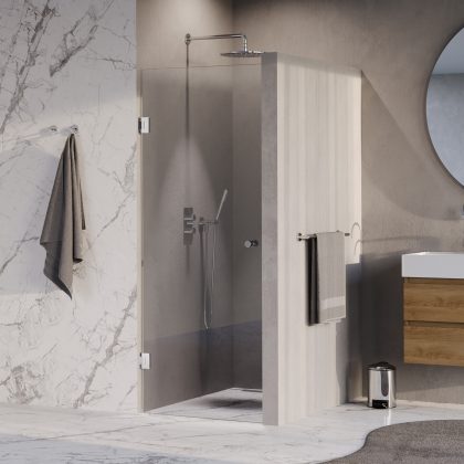 BRAUER Void Carving nisdeur helder glas 80x200 omkeerbaar incl. glascoating chroom