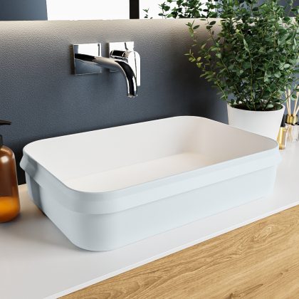 MONDIAZ ARVO Waskom solid surface 55cm kleur Clay / Talc