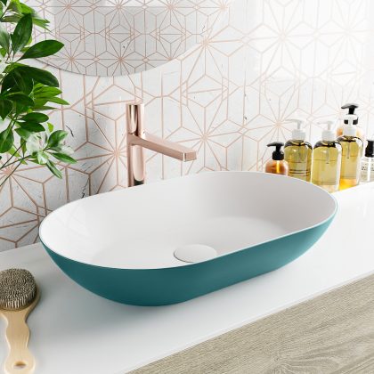 MONDIAZ ONNI Waskom solid surface 55cm kleur Smag / Talc