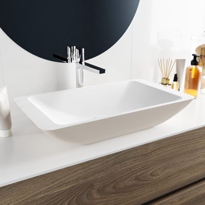 MONDIAZ TOPI Waskom solid surface 60cm kleur Linen / Talc
