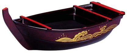 Tokyo Design Studio Zwarte Lakwerk Sushi Boot - 45 x 18cm