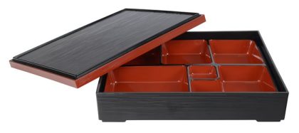 Tokyo Design Studio Bento Box - Zwart/Rode Lakafwerking - 30 x 24 cm