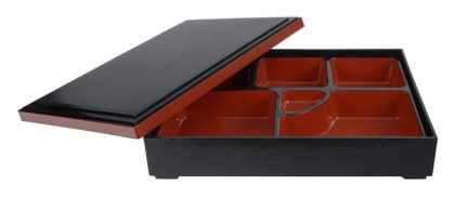 Tokyo Design Studio Bento Box - Zwart/Rode Lakafwerking - 35 x 26 cm
