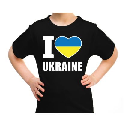 Bellatio Decorations I love Ukraine t-shirt Oekraine zwart voor kids
