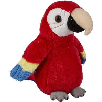 Ravensden Pluche knuffel papegaai - rood - macaw - vogel - 15 cm