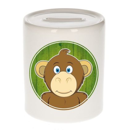 Bellatio Decorations Vrolijke apen spaarpot voor kinderen 9 cm
