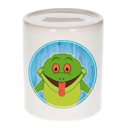 Bellatio Decorations Vrolijke kikkers spaarpot voor kinderen 9 cm