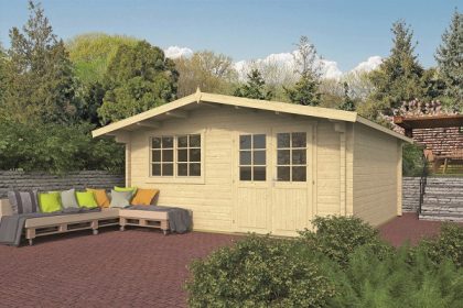 Tuindeco Dingle Blokhut 500x500 cm + luifel 70 cm 70 mm vuren blank