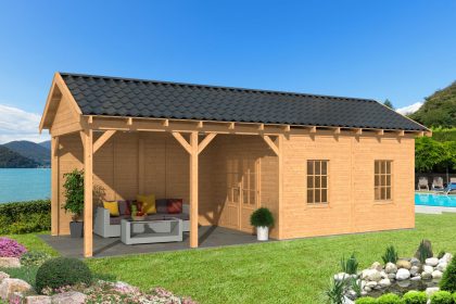 Tuindeco Hamar L Overkapping type 11 903x395 cm Lariks/Douglashout blank