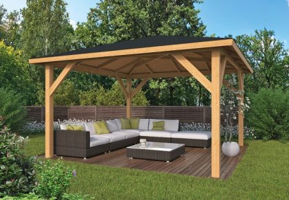 Tuindeco Syros prieel 430x430 cm Lariks/Douglas blank
